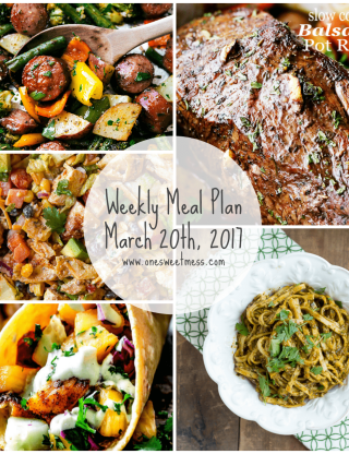 Week of March 20th, 2017 Weekly Meal Plan + Printable Grocery List