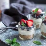 No-Bake Lemon Cheesecake with Rosé Glazed Berries