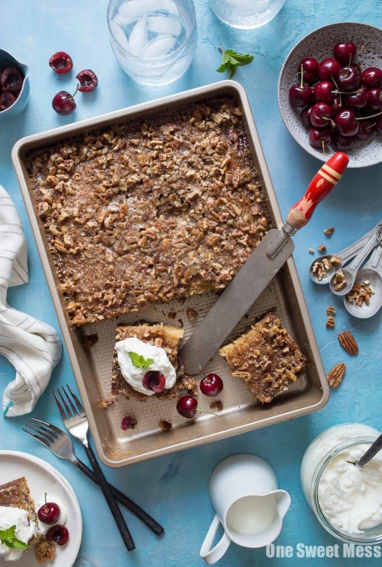 Pecan Glazed Cherry Buttermilk Cake One Sweet Mess