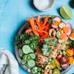 Pineapple Soy Glazed Chicken Bahn Mi Salad with Peanut Dressing