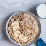 Banana Bread Steel Cut Oatmeal {Gluten-Free + Vegan}