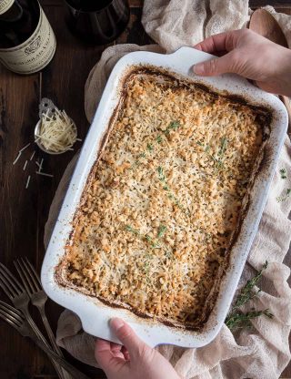 Potato & Leek Gratin: This creamy spring side dish is loaded with cheese and topped with a toasted walnut crumble.
